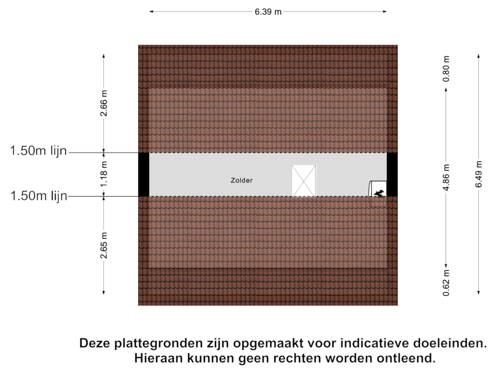 View floorplan of Zolder of Kernstraat 25-A