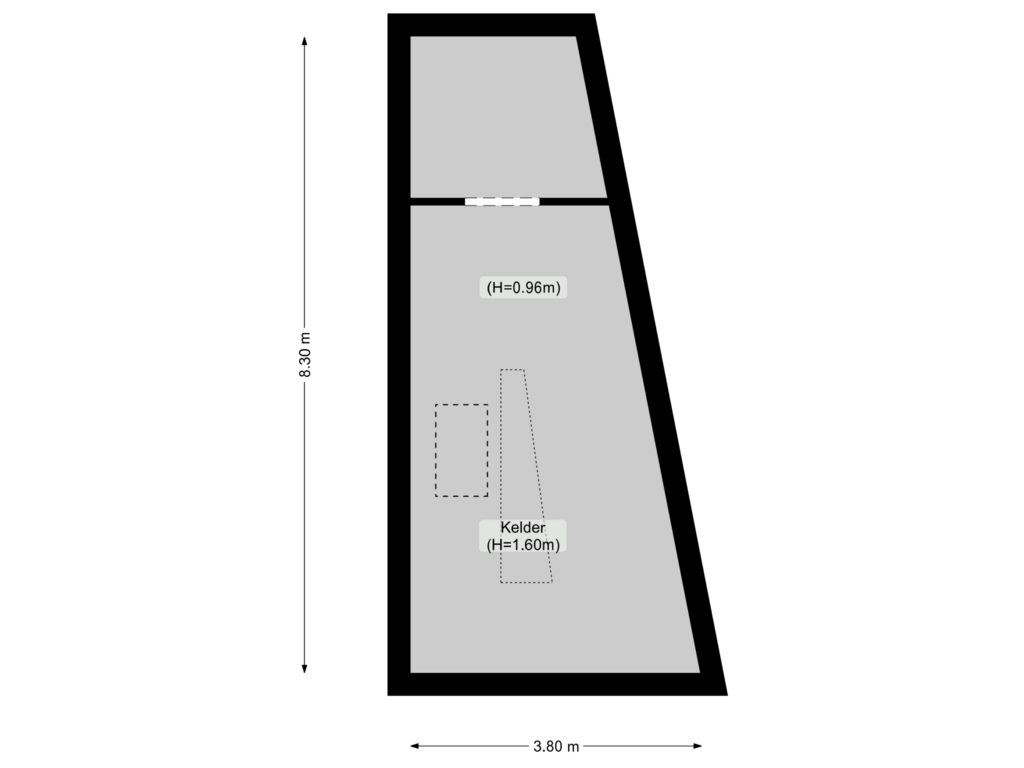 Bekijk plattegrond van Kelder van F. Koolhovenstraat 76