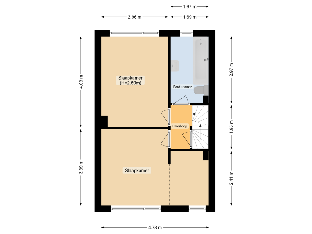 Bekijk plattegrond van 1e Verdieping van F. Koolhovenstraat 76