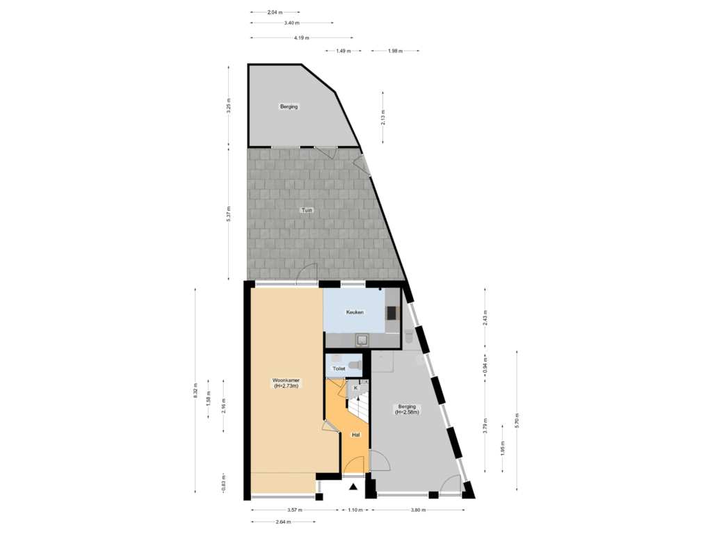 Bekijk plattegrond van Tuin van F. Koolhovenstraat 76