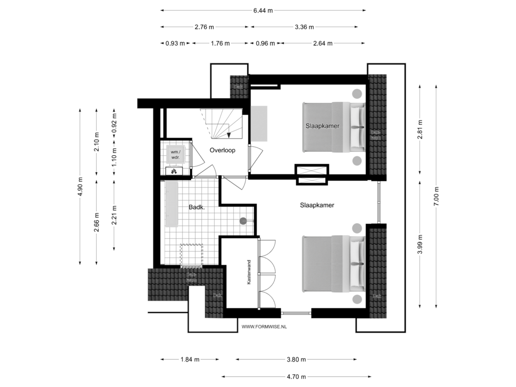 Bekijk plattegrond van 4e VERDIEPING van Weissenbruchstraat 10-3