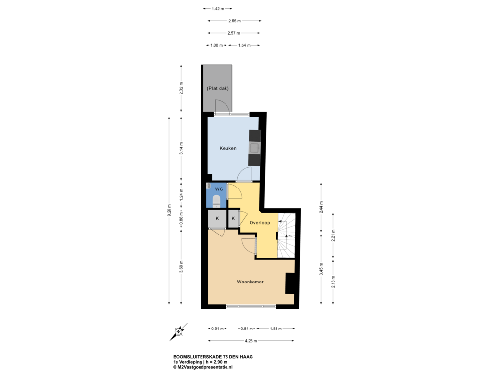 Bekijk plattegrond van 1e Verdieping van Boomsluiterskade 75