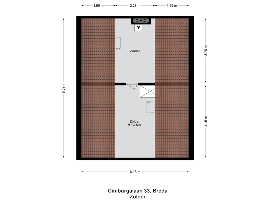 View floorplan of Zolder of Cimburgalaan 33