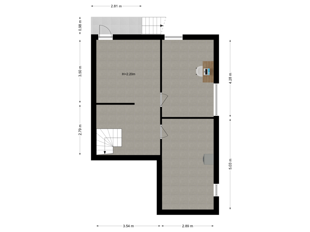 Bekijk plattegrond van Souterrain van Liefkeshoek 2-A