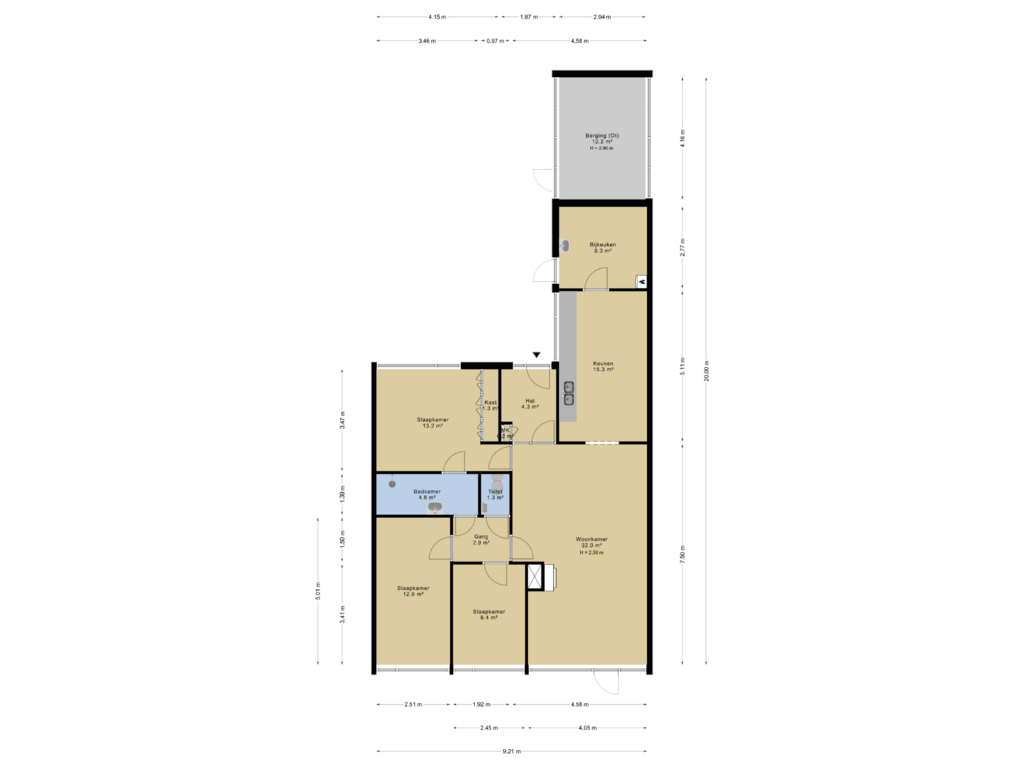 View floorplan of Begane grond of Merwedestraat 36