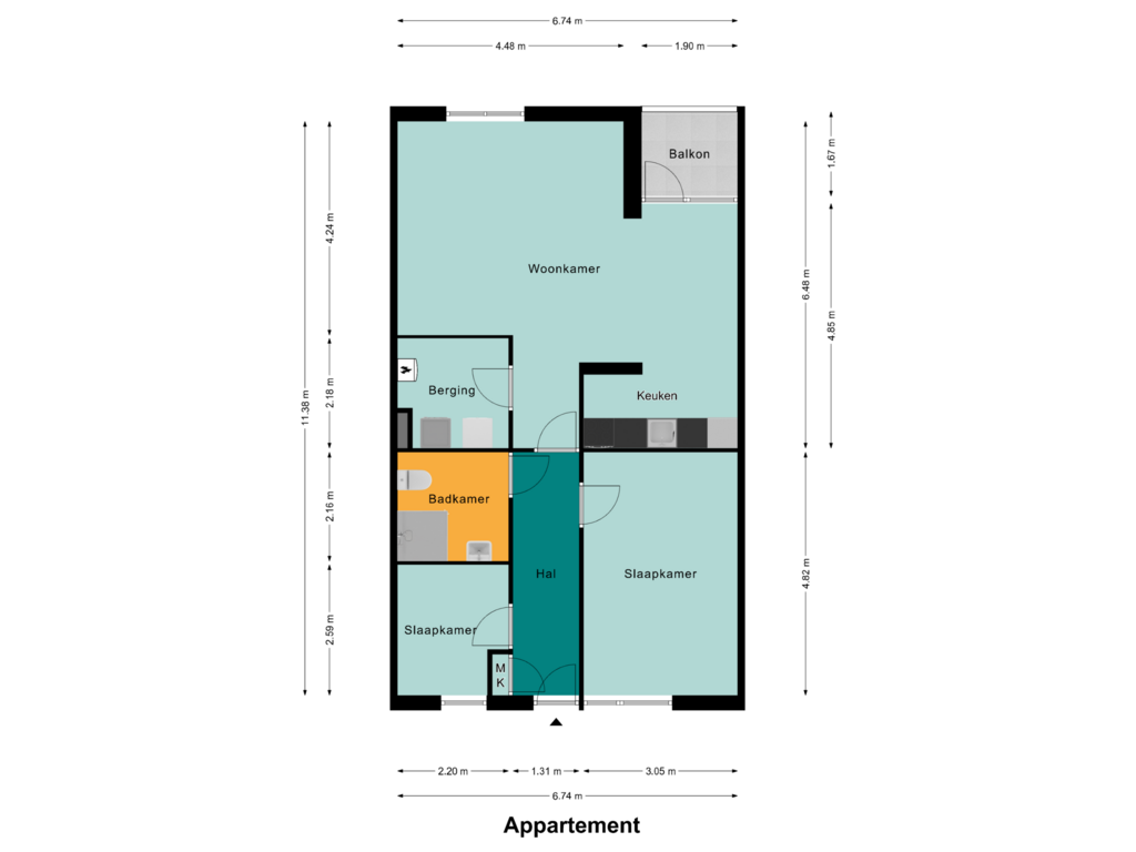 Bekijk plattegrond van Appartement van Beatrixstraat 50