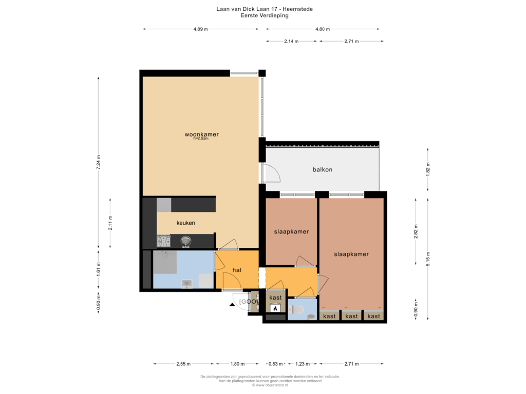 Bekijk plattegrond van EERSTE VERDIEPING van Laan van Dick Laan 17