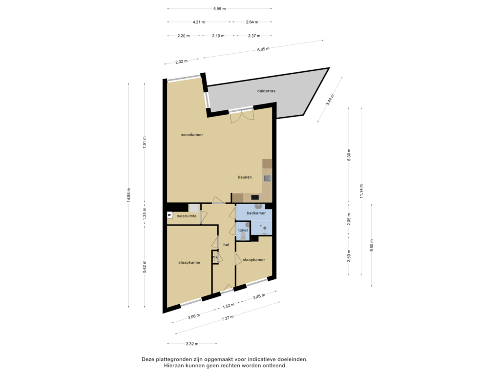 View floorplan of Appartement of Marrewijklaan 65