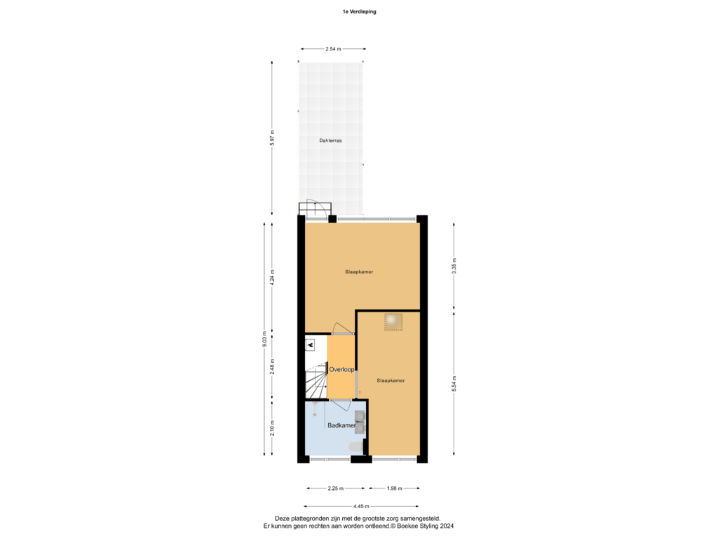 View floorplan of 1e Verdieping of Scheepersstraat 55