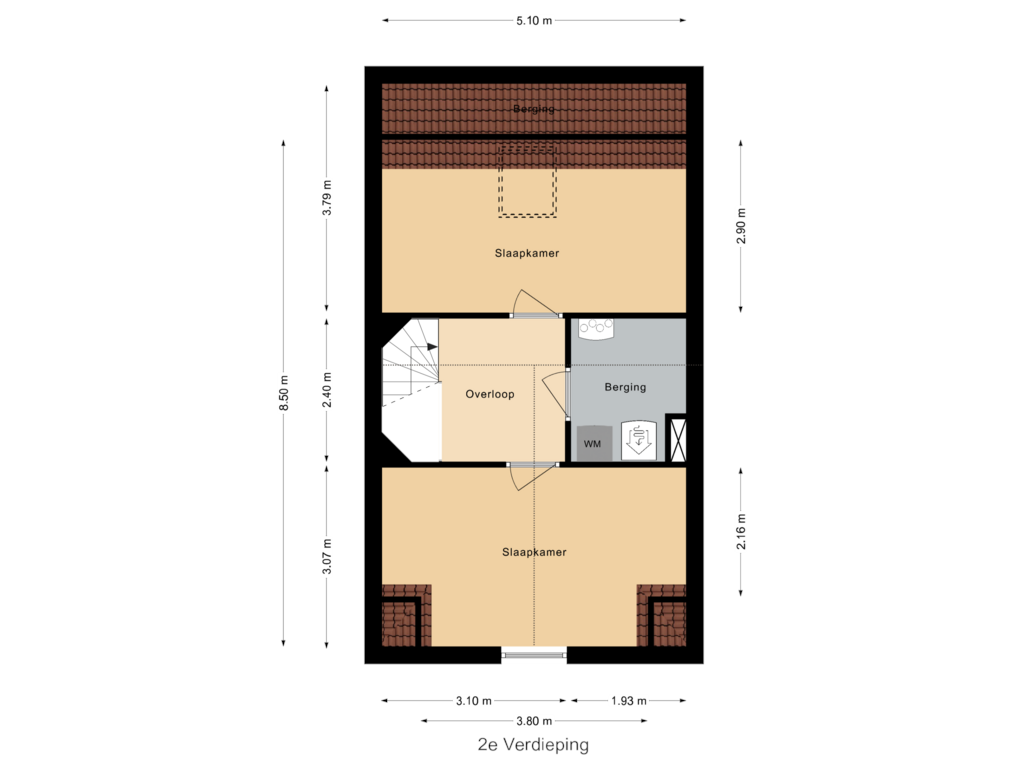 Bekijk plattegrond van 2e Verdieping van Burgemeester Van Staverenstraat 7