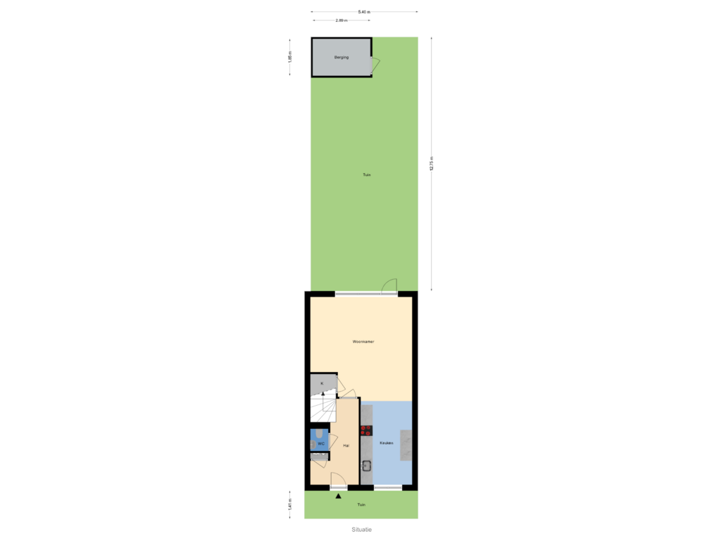 Bekijk plattegrond van Situatie van Burgemeester Van Staverenstraat 7