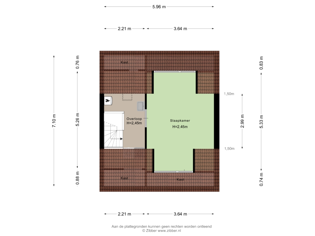 Bekijk plattegrond van Tweede verdieping van Klompenmakerij 14