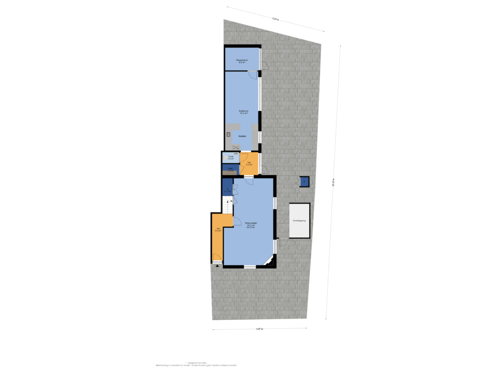 Bekijk plattegrond van Tuin van Korte Bergweg 58