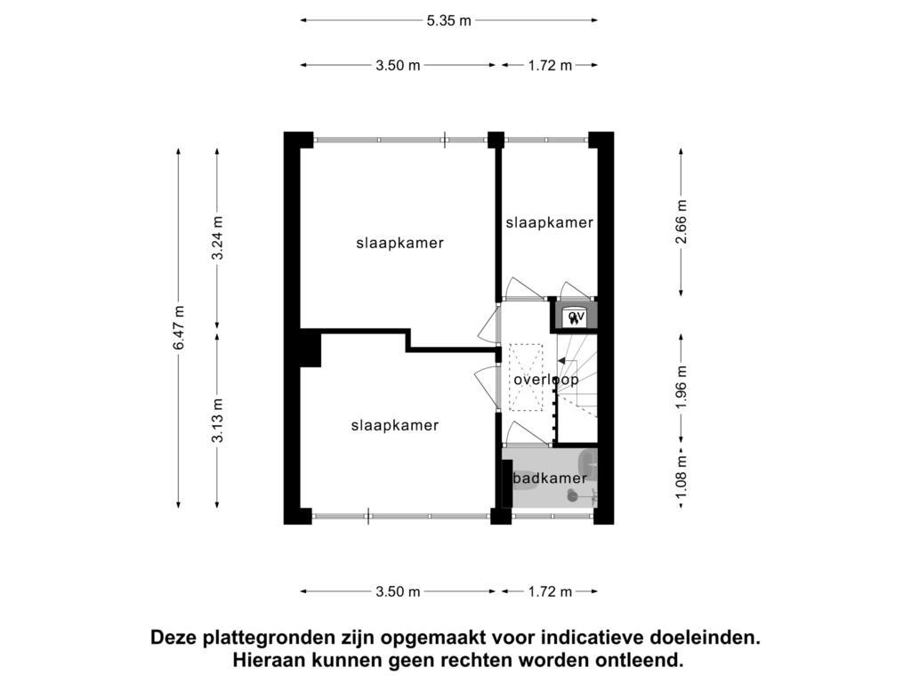 View floorplan of 1e verdieping of De Bou 6