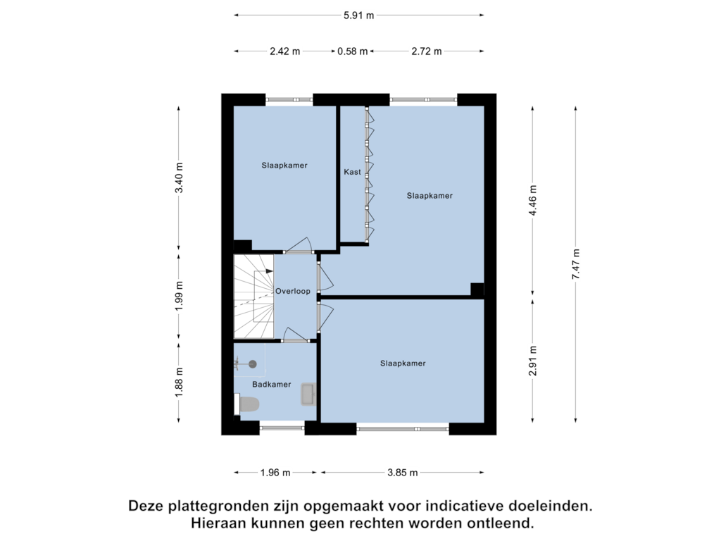 View floorplan of Eerste Verdieping of Hannie Schaftstraat 72