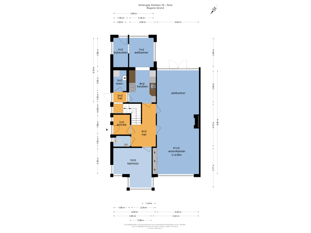 Bekijk plattegrond van BEGANE GROND van Verlengde Slotlaan 26