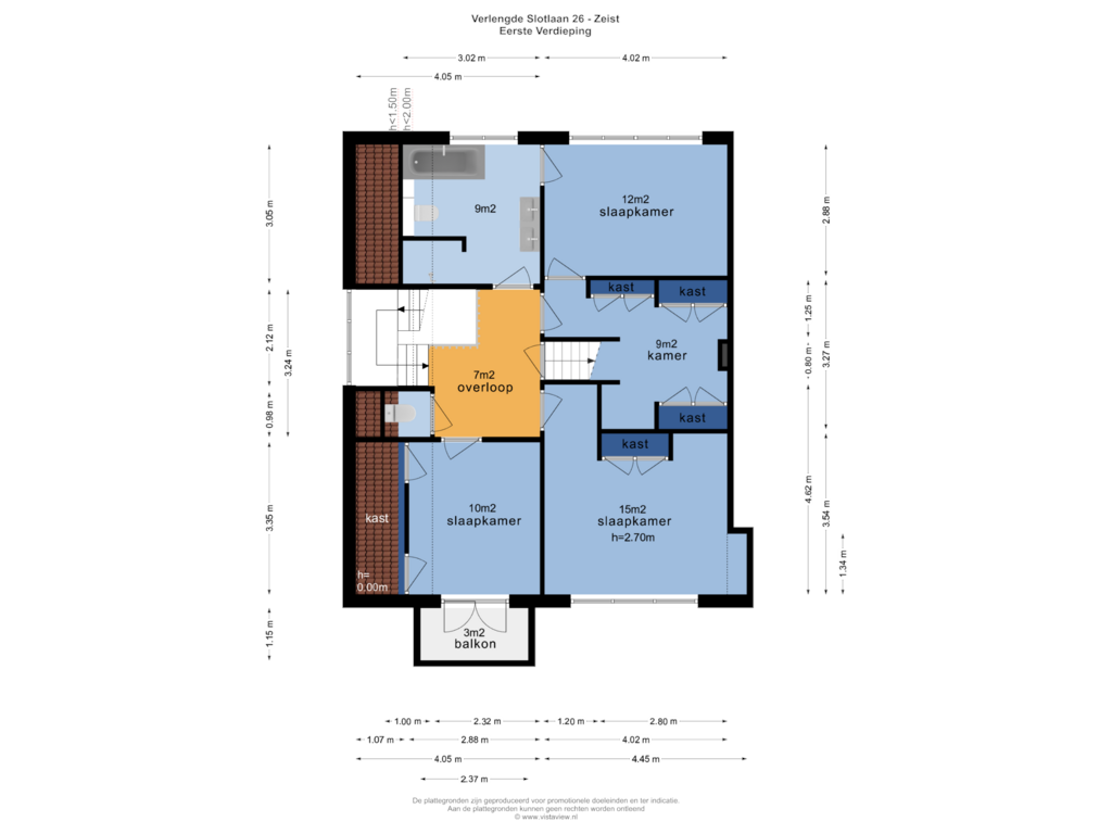 Bekijk plattegrond van EERSTE VERDIEPING van Verlengde Slotlaan 26