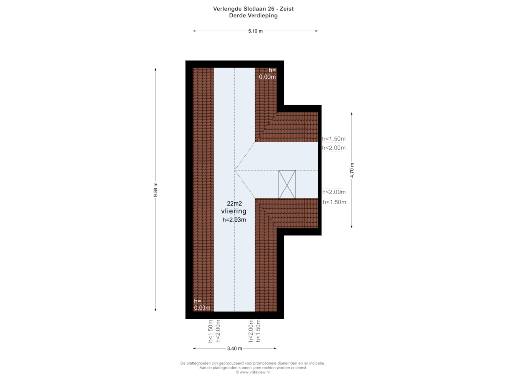 Bekijk plattegrond van DERDE VERDIEPING van Verlengde Slotlaan 26