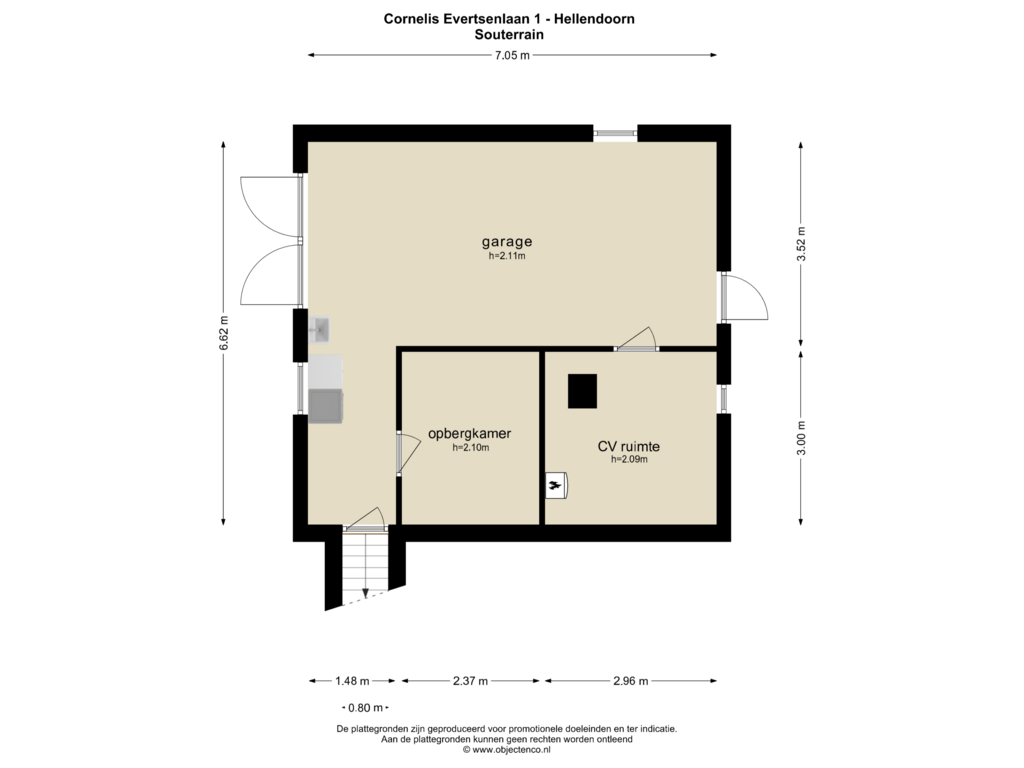 View floorplan of SOUTERRAIN of Cornelis Evertsenlaan 1