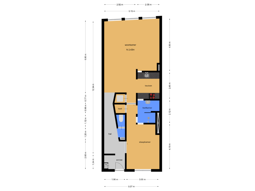 Bekijk plattegrond van Etage van Herengracht 65-C