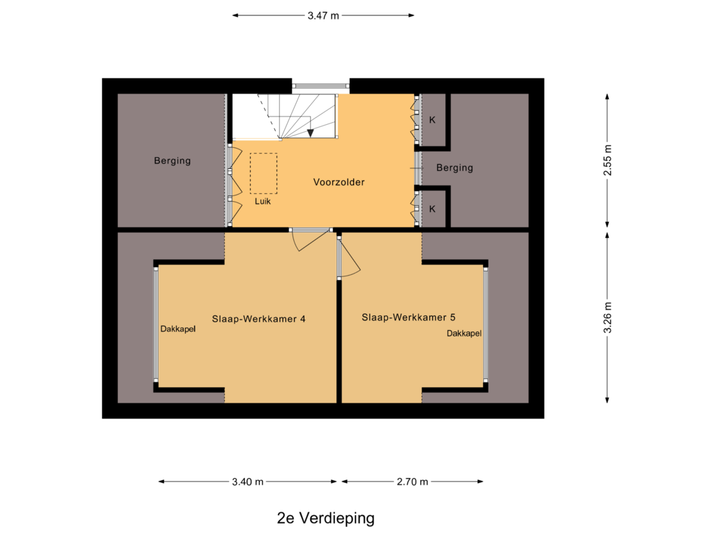 Bekijk plattegrond van 2e Verdieping van Gruttostraat 16