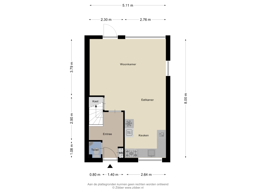 Bekijk plattegrond van Begane Grond van Vlasleeuwenbek 28