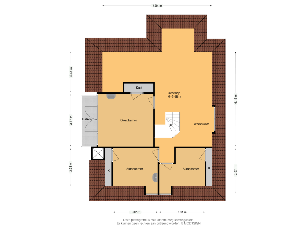 Bekijk plattegrond van 2e Verdieping van Marius Bauerlaan 8