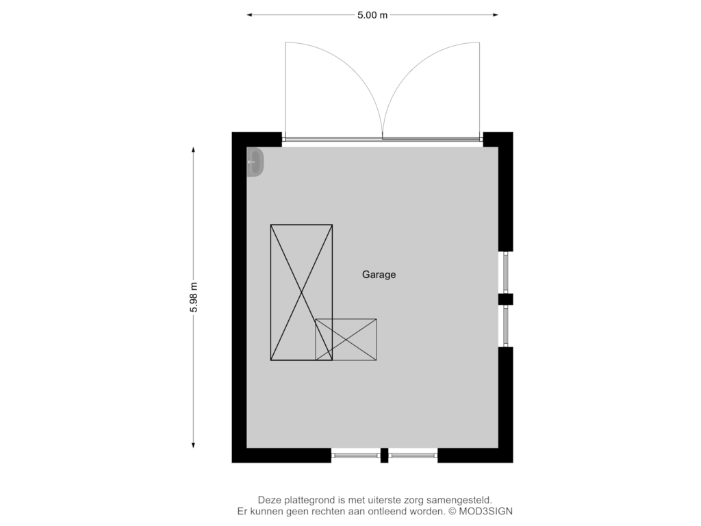 Bekijk plattegrond van Garage van Marius Bauerlaan 8