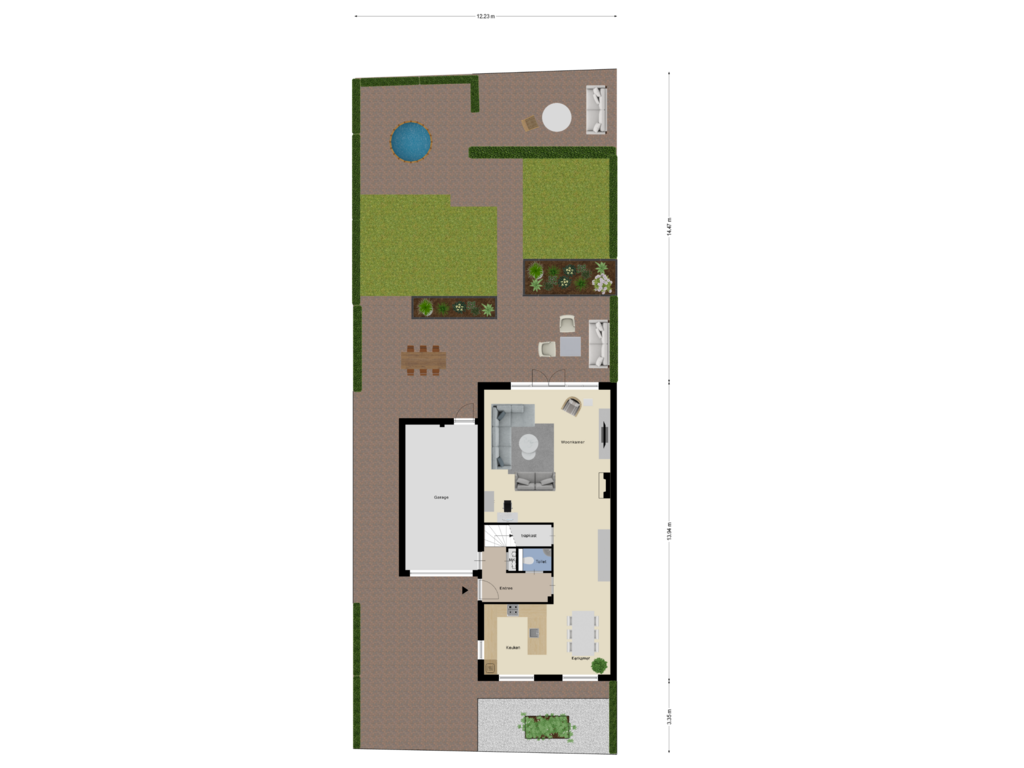 Bekijk plattegrond van Begane Grond Tuin van Beekweide 78