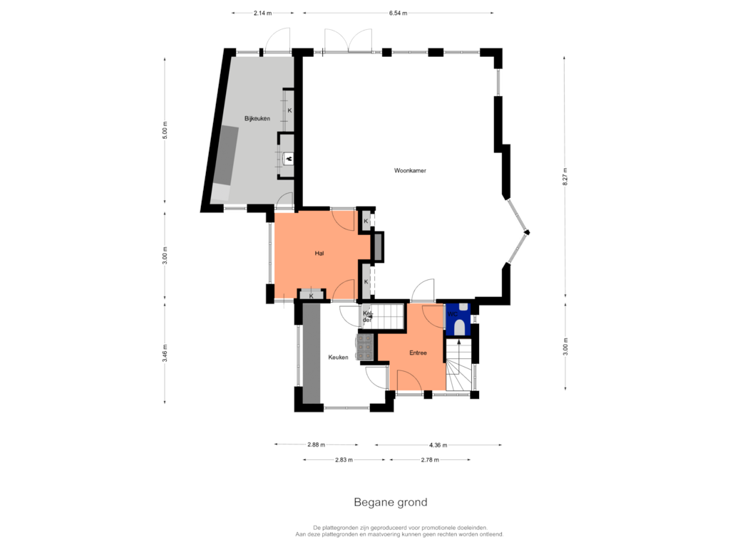 View floorplan of Begane grond of Papesteeg 47