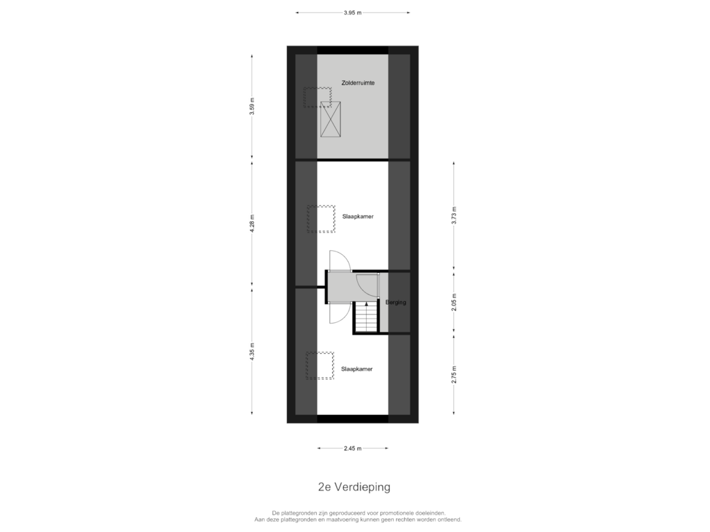 View floorplan of 2e Verdieping of Papesteeg 47