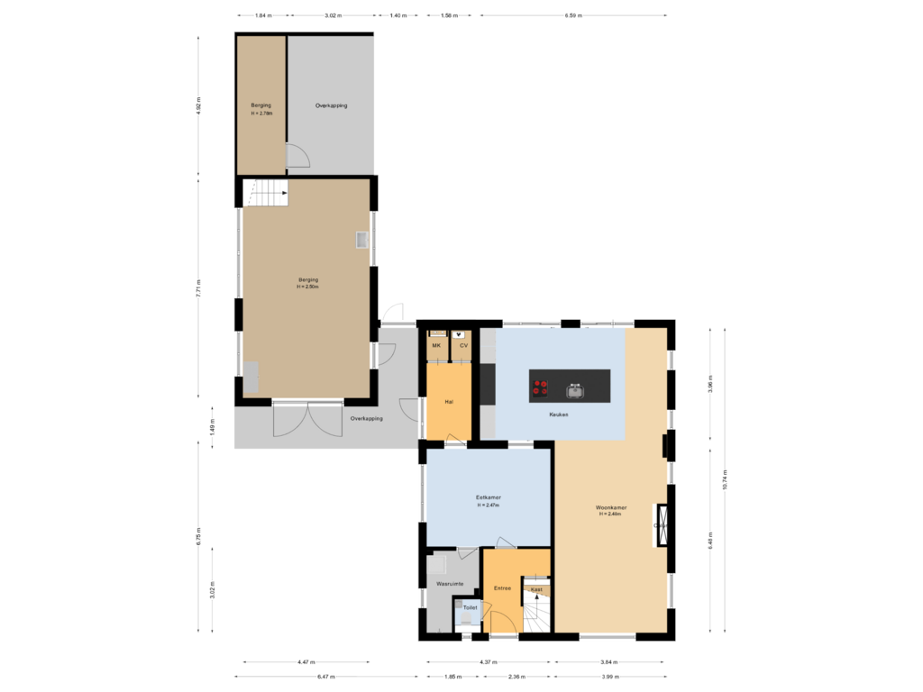 Bekijk plattegrond van Begane grond van den Blieklaan 36