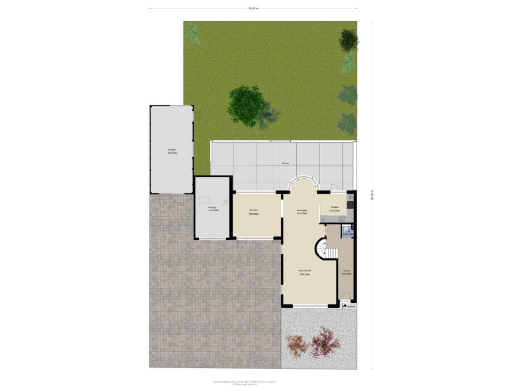 View floorplan of Begane Grond Tuin of Overschiese Kleiweg 490