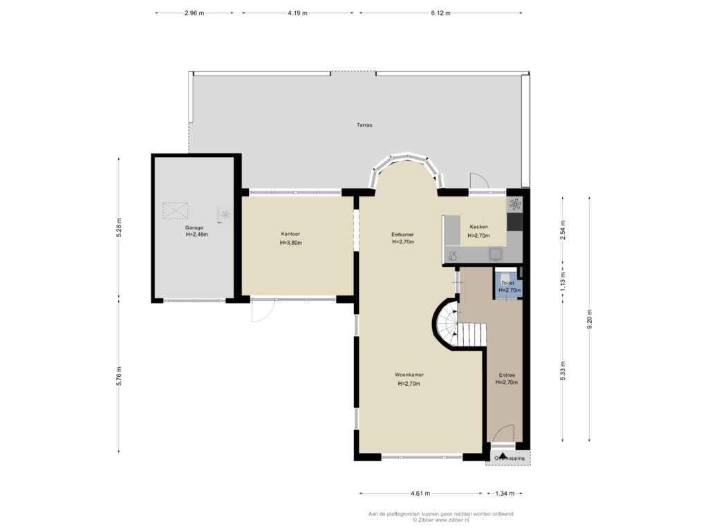 View floorplan of Begane Grond of Overschiese Kleiweg 490