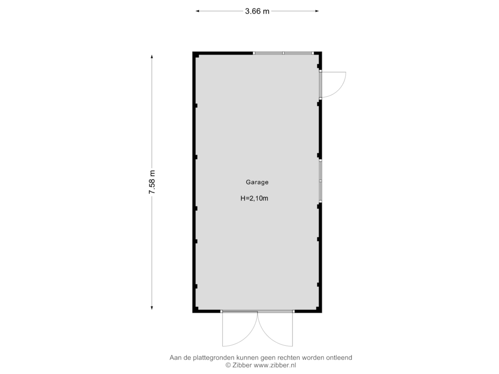 View floorplan of Garage of Overschiese Kleiweg 490