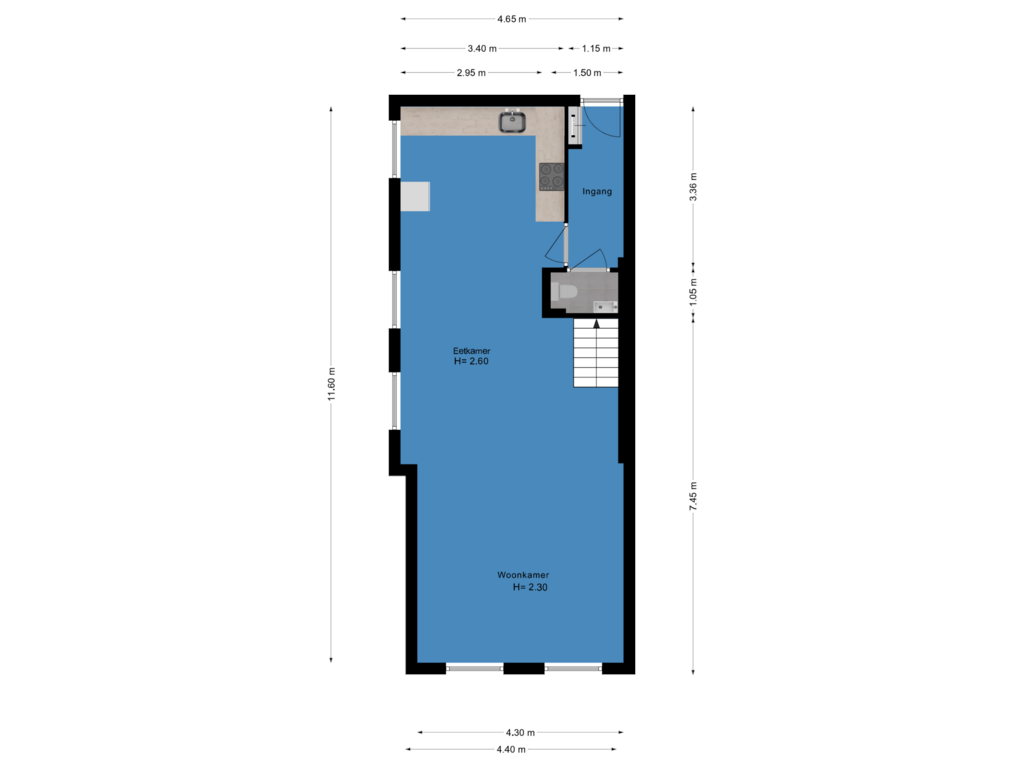 View floorplan of Appartement of Stoofsteeg 4-B