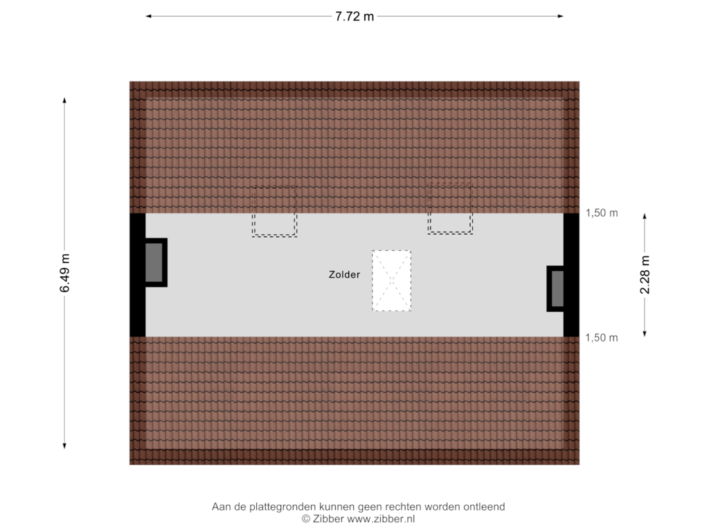 Bekijk plattegrond van Zolder van Achtersloot 39