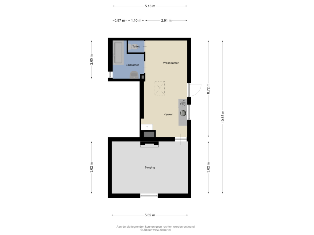 Bekijk plattegrond van Bijgebouw van Achtersloot 39