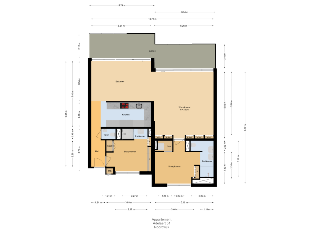 View floorplan of Appartement of Adelaert 51