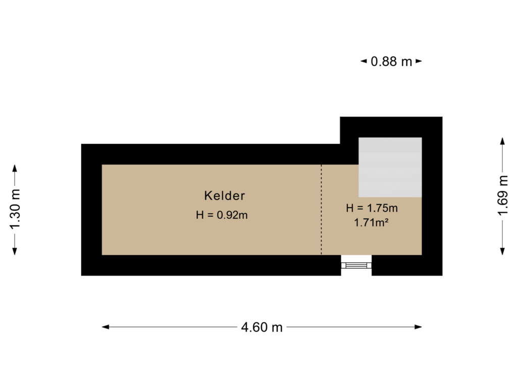 Bekijk plattegrond van Kelder van De Tuije 35