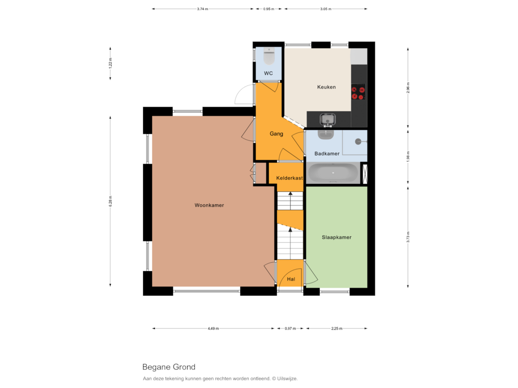 Bekijk plattegrond van Begane Grond van Esdoornlaan 1