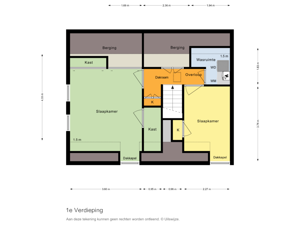 Bekijk plattegrond van 1e Verdieping van Esdoornlaan 1