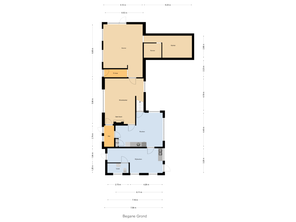 Bekijk plattegrond van Begane Grond van Stationsweg 11