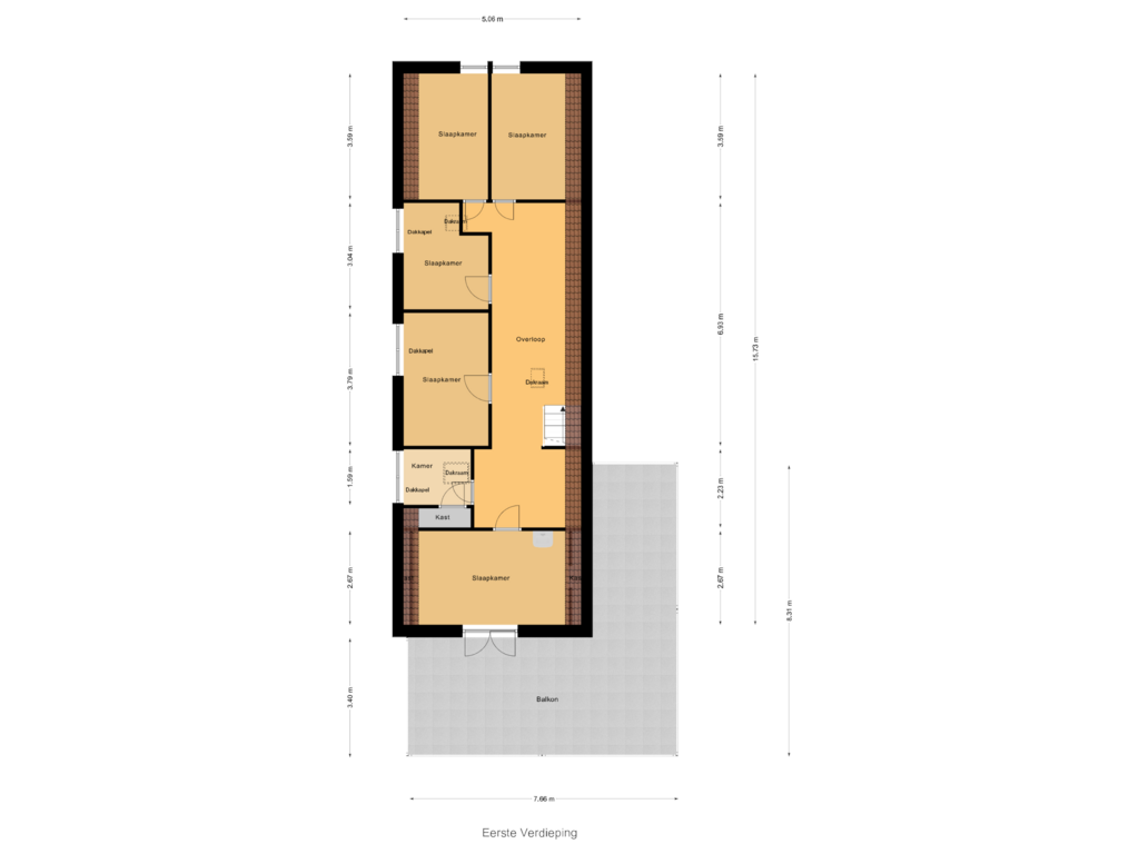 Bekijk plattegrond van Eerste Verdieping van Stationsweg 11