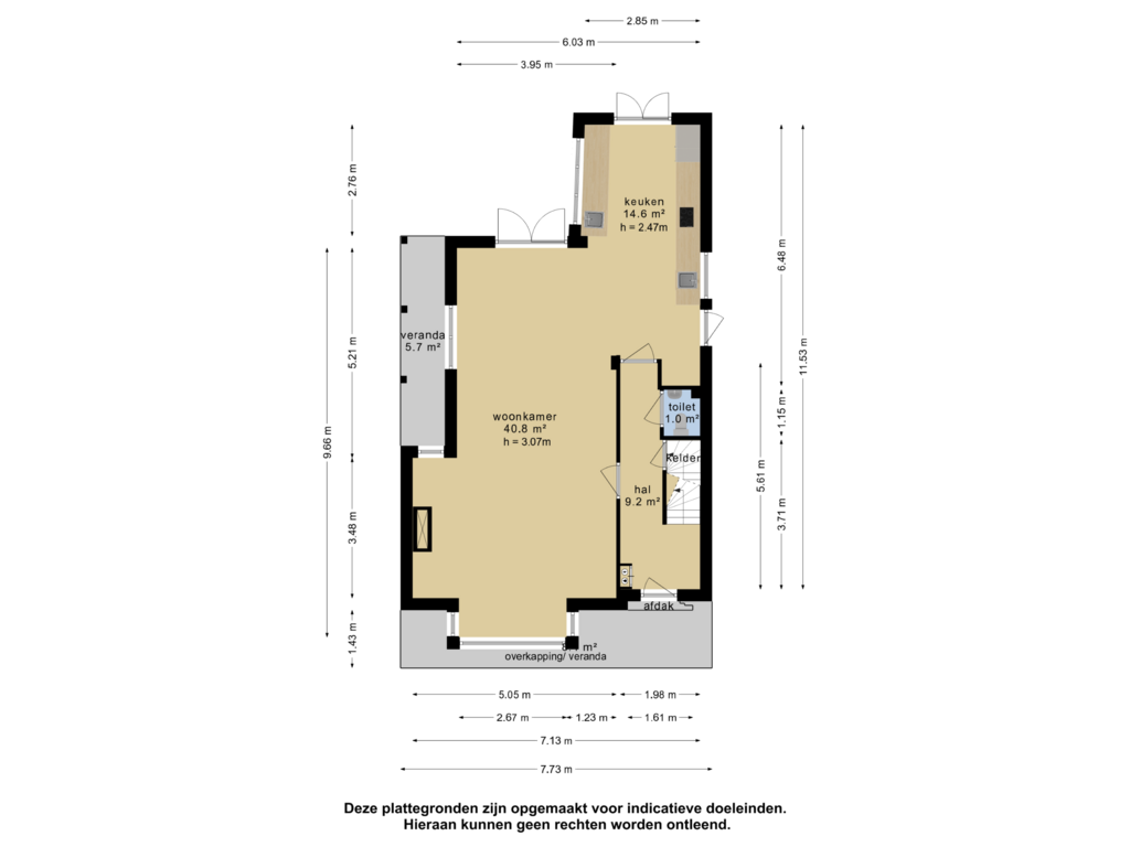 View floorplan of Begane grond of Paradijsweg 11