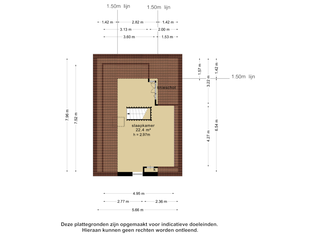 View floorplan of 2e verdieping of Paradijsweg 11