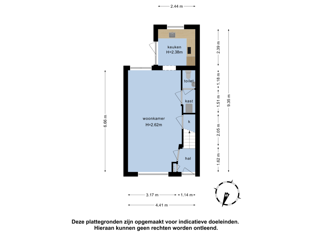 View floorplan of Begane grond of De Ruyterstraat 153