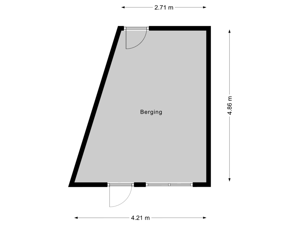 Bekijk plattegrond van Berging van Oude Hoeverweg 21