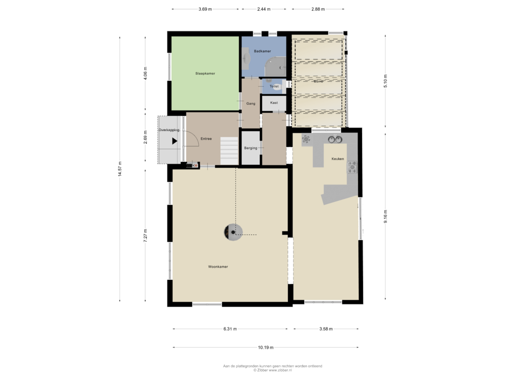 Bekijk plattegrond van Begane grond van Marktje 57