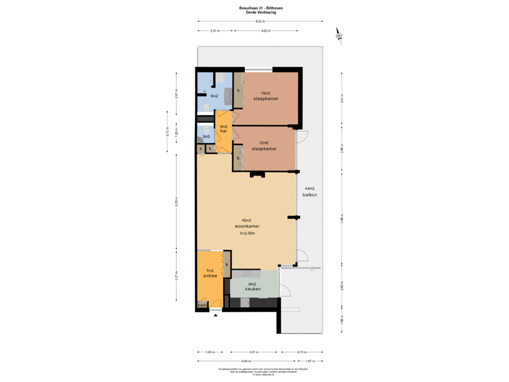 View floorplan of DERDE VERDIEPING of Bosuillaan 31